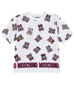 Платье-футболка со сплошным принтом медвежата Moschino