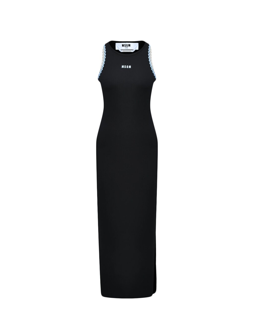 Платье халтер макси с боковым разрезом, черное MSGM от компании Admi - фото 1