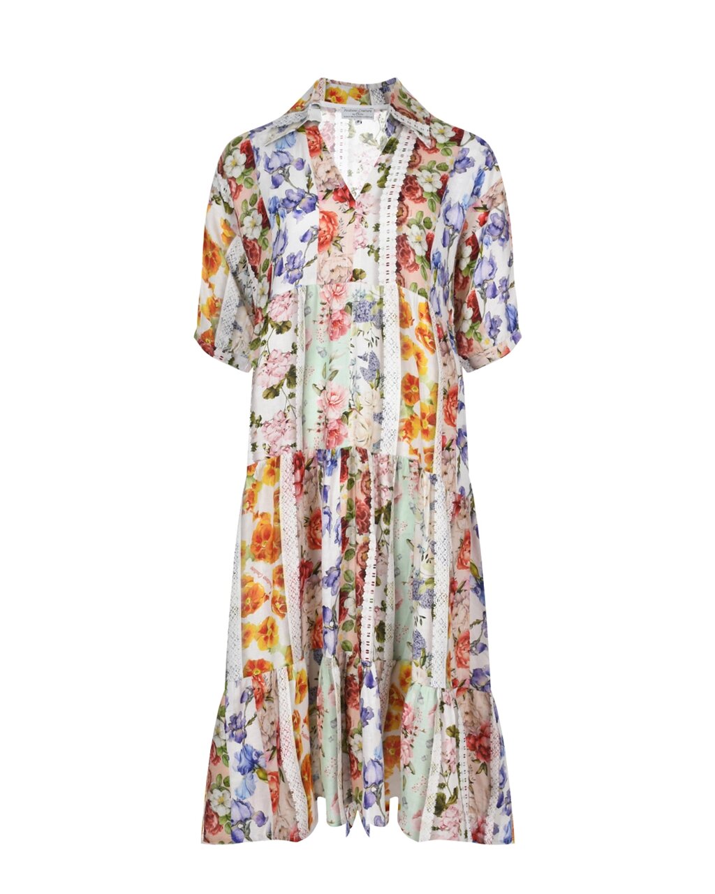 Платье льняное миди со сплошным цветочным принтом Positano Couture от компании Admi - фото 1