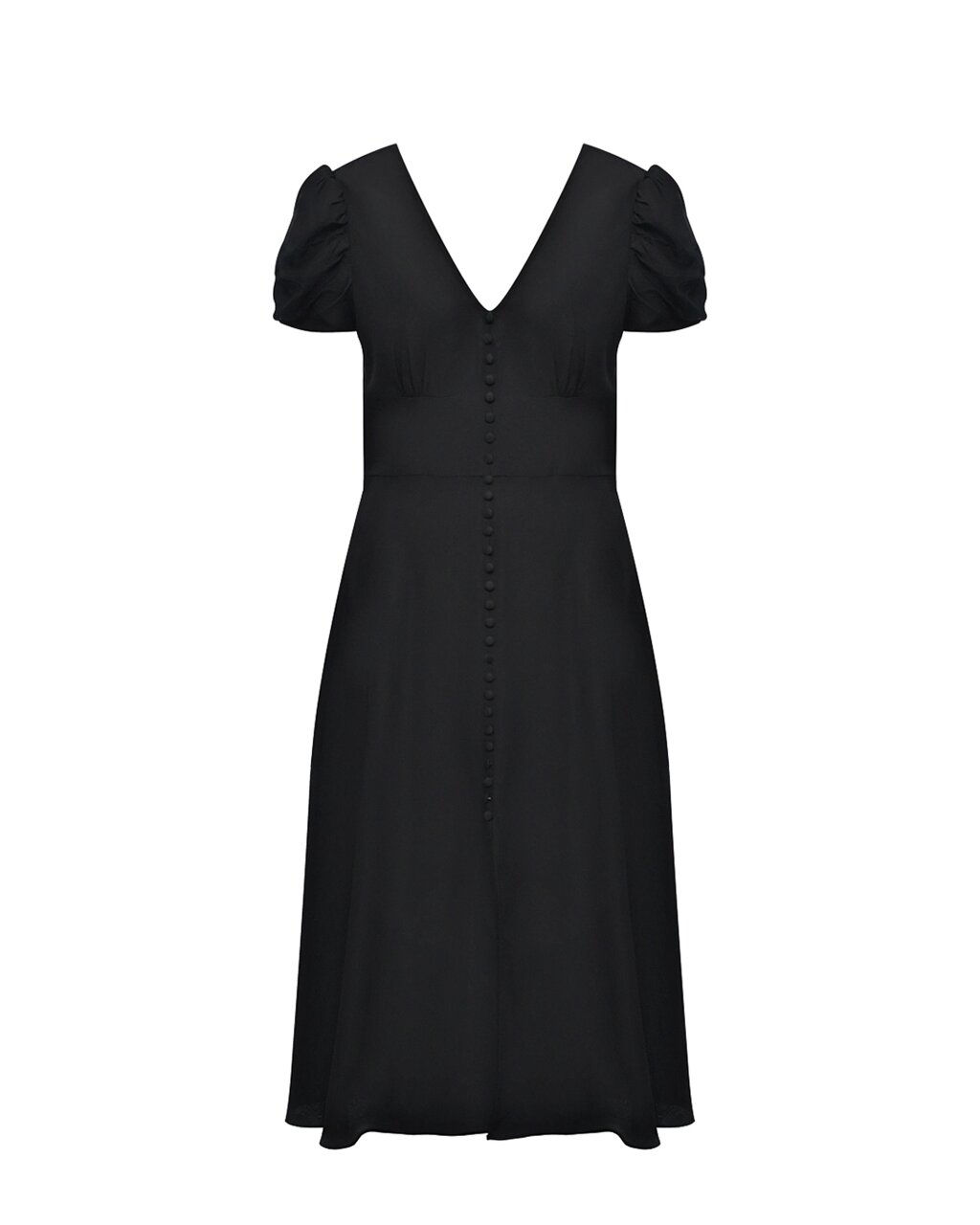 Платье миди черное MARGOT, рукав фонариком Saloni от компании Admi - фото 1
