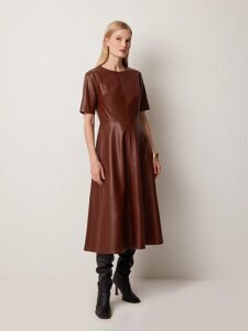 Платье-миди из экокожи (42)
