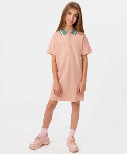 Платье-поло светло-розовое Button Blue (146)