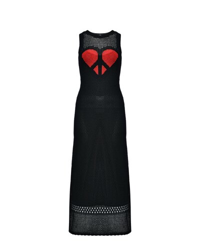 Платье с декором сердце, черное Mo5ch1no Jeans