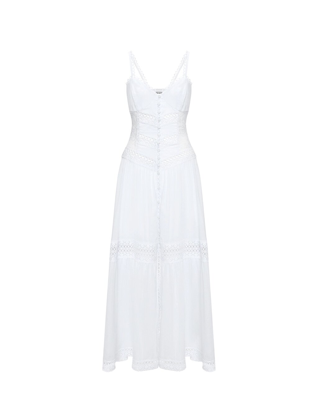 Платье с гипюровыми вставками, белое Charo Ruiz от компании Admi - фото 1
