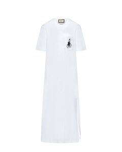 Платье с карманом и вышивкой, белое Shatu