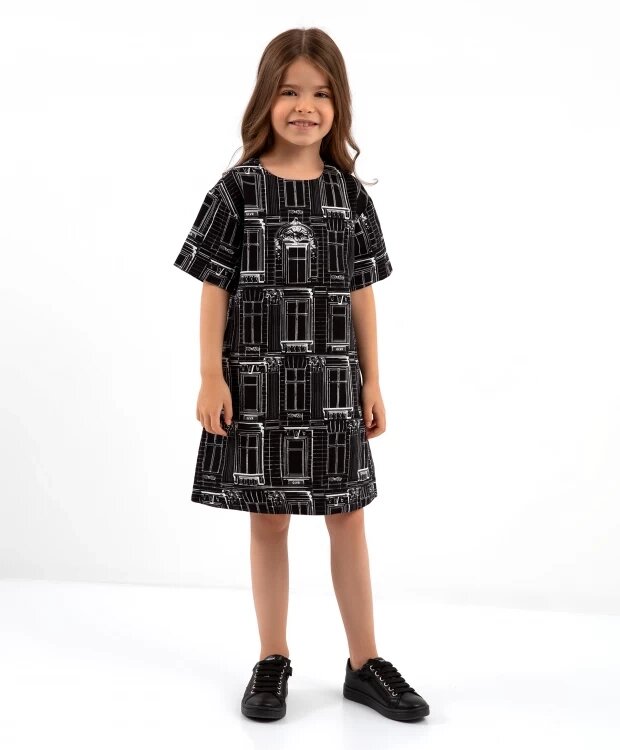 Платье с коротким рукавом черное Gulliver (110) от компании Admi - фото 1