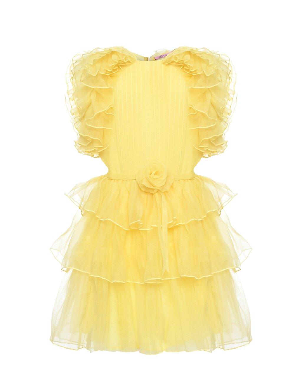 Платье с объемными рюшами, желтое Miss Blumarine от компании Admi - фото 1