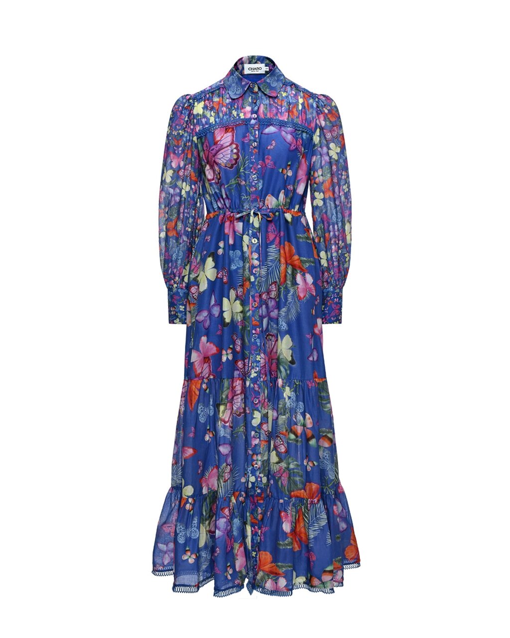 Платье с принтом бабочки, синее Charo Ruiz от компании Admi - фото 1