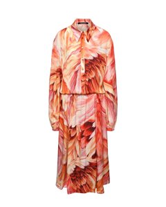 Платье с принтом перья. оранжевое Roberto Cavalli
