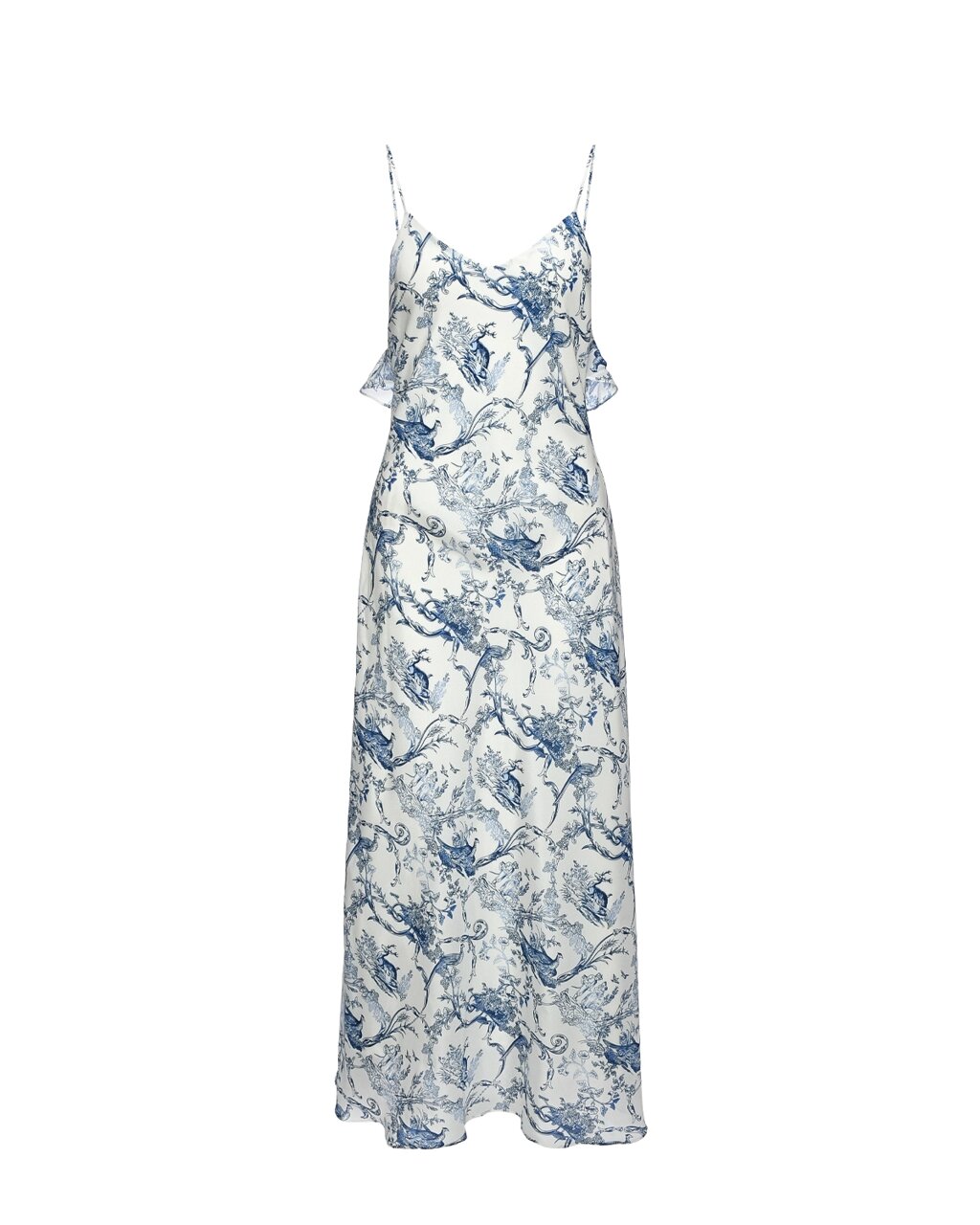 Платье-сарафан на бретелях из шелка с принтом Dior, белое Dan Maralex от компании Admi - фото 1
