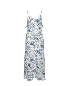 Платье-сарафан на бретелях из шелка с принтом Dior, белое Dan Maralex