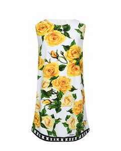 Платье со сплошным принтом желтые розы Dolce&Gabbana