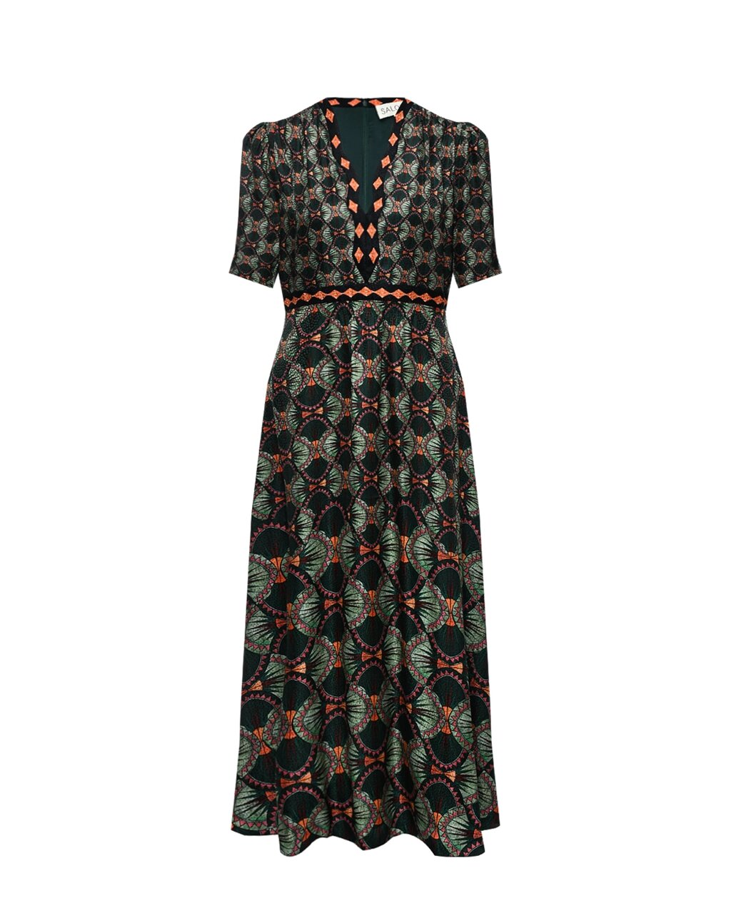 Платье TABITHA-C, графичный принт и отделка тесьмой Saloni от компании Admi - фото 1