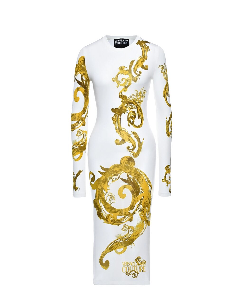 Платье трикотажное с золотым узором Versace Jeans Couture от компании Admi - фото 1