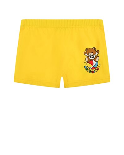 Плавки-шорты с принтом медвежонок, желтые Moschino