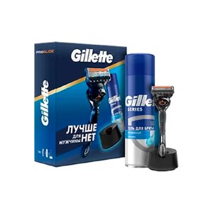 Подарочный набор Gillette ProGlide с гелем для бритья и подставкой для бритвы