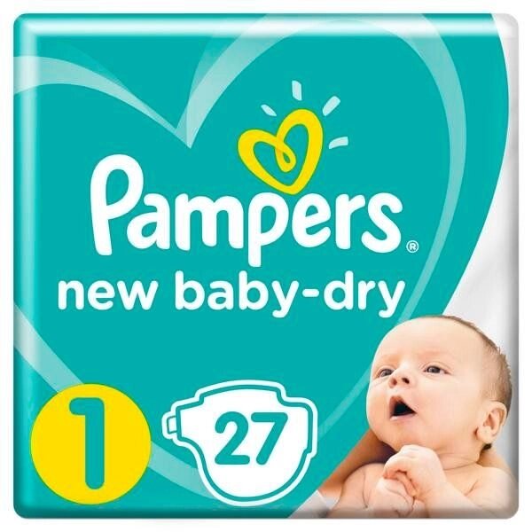Подгузники 2-5кг New Baby-Dry Pampers/Памперс 27шт от компании Admi - фото 1