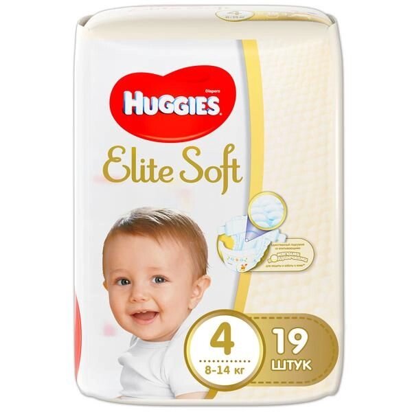 Подгузники Huggies/Хаггис Elite Soft 4 (8-14кг) 19 шт. от компании Admi - фото 1