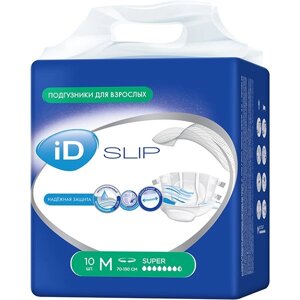 Подгузники медицинские одноразовые впитывающие для больных с недержанием Slip ultra iD/айДи р. M 10шт