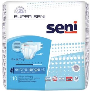 Подгузники Super Seni (Супер Сени) extra large р. 4 130-170 см. 2100 мл 10 шт.