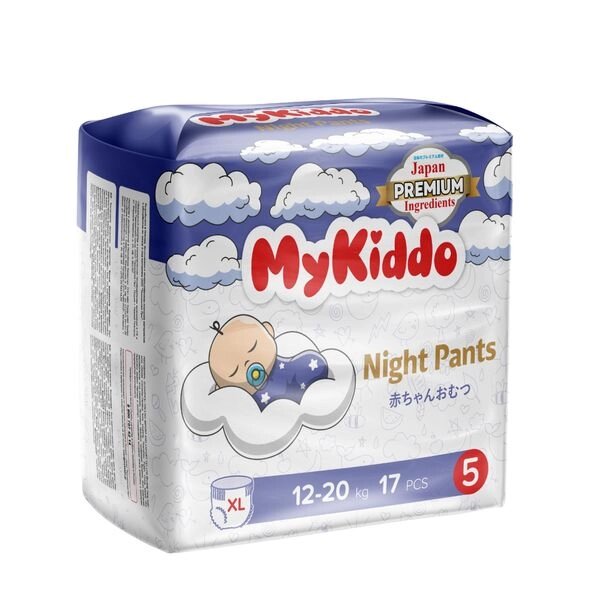 Подгузники-трусики для детей ночные Night MyKiddo 12-20кг 17шт р. XL от компании Admi - фото 1