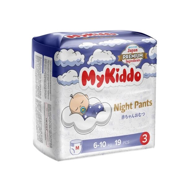 Подгузники-трусики для детей ночные Night MyKiddo 6-10кг 19шт р. M от компании Admi - фото 1