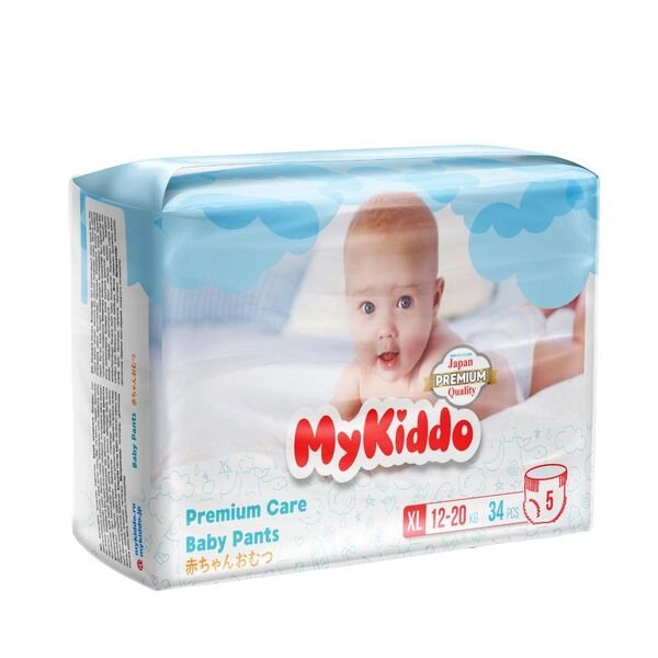 Подгузники-трусики для детей Premium MyKiddo 12-20кг 34шт р. XL от компании Admi - фото 1