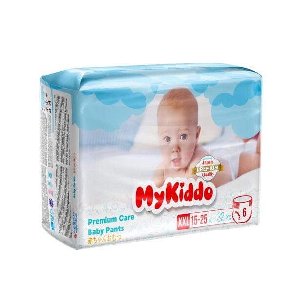 Подгузники-трусики для детей Premium MyKiddo 15-25кг 32шт р. XXL от компании Admi - фото 1