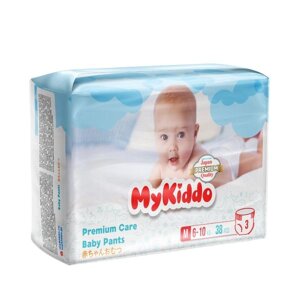 Подгузники-трусики для детей Premium MyKiddo 6-10кг 38шт р. M