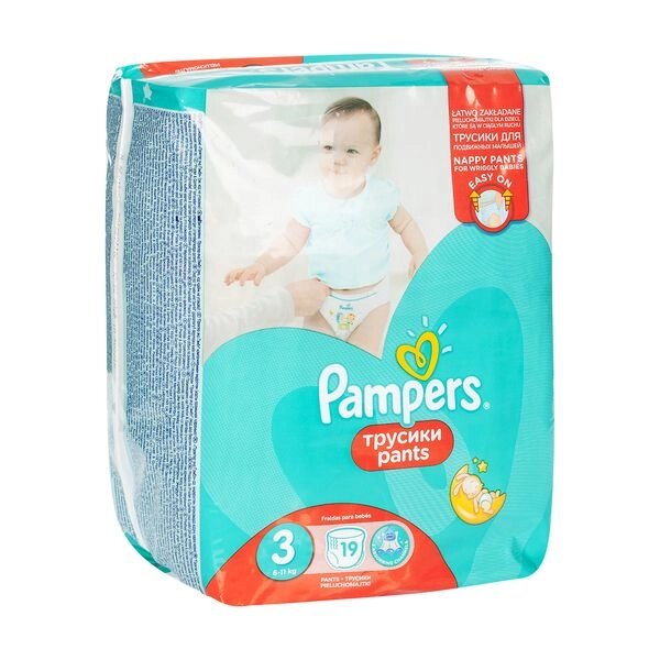 Подгузники-трусики для мальчиков и девочек Pants Pampers/Памперс 6-11кг 19шт от компании Admi - фото 1