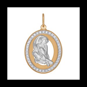 Подвеска знак зодиака SOKOLOV из комбинированного золота с фианитами