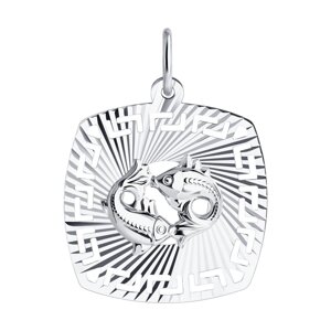 Подвеска знак зодиака SOKOLOV из серебра с алмазной гранью