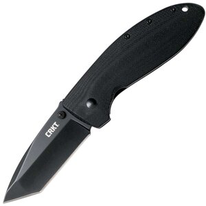 Полуавтоматический складной нож Gungho, CRKT 7740, сталь 8Cr14MoV Black Oxide Finish, рукоять G10/нержавеющая сталь
