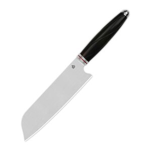 Поварской кухонный нож Сантоку QSP Mulan Series, сталь 14C28N, рукоять эбеновое дерево