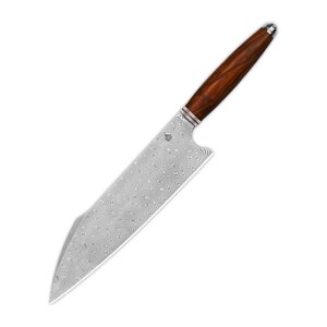 Поварской кухонный шеф нож QSP Mulan Series Harpoon, сталь дамаск, рукоять дерево айронвуд