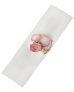 Повязка молочного цвета с цветочной аппликацией Amaya