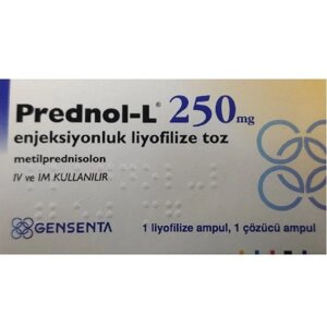 Преднол-Л лиоф. д/приг. р-ра для в/в и в/м введ. Вода д/ин. р-ль 0,25г+4мл