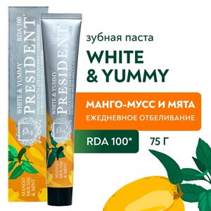 PRESIDENT Зубная паста White & Yummy Манго-мусс с мятой 75.0