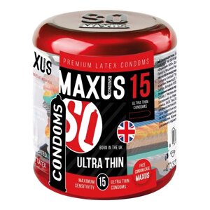 Презервативы ультратонкие гладкие Ultra thin Maxus/Максус 15шт