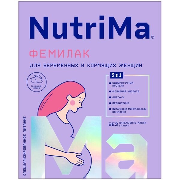 Продукт NutriMa Нутрима Фемилак для беременных и кормящих женщин сухой на молочной основе со вкусом манго 350г от компании Admi - фото 1