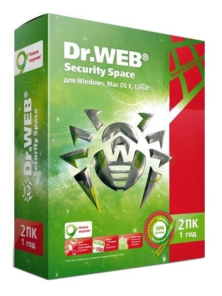Программное обеспечение Dr. Web Security Space Pro 2Dt 1 year BHW-B-12M-2-A3 / AHW-B-12M-2-A2 от компании Admi - фото 1