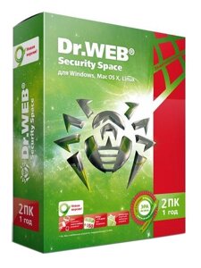 Программное обеспечение Dr. Web Security Space Pro 2Dt 1 year BHW-B-12M-2-A3 / AHW-B-12M-2-A2