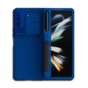 Противоударная пластиковая накладка с защитой камеры Nillkin Camshield Fold для Samsung Galaxy Z Fold 5 синяя