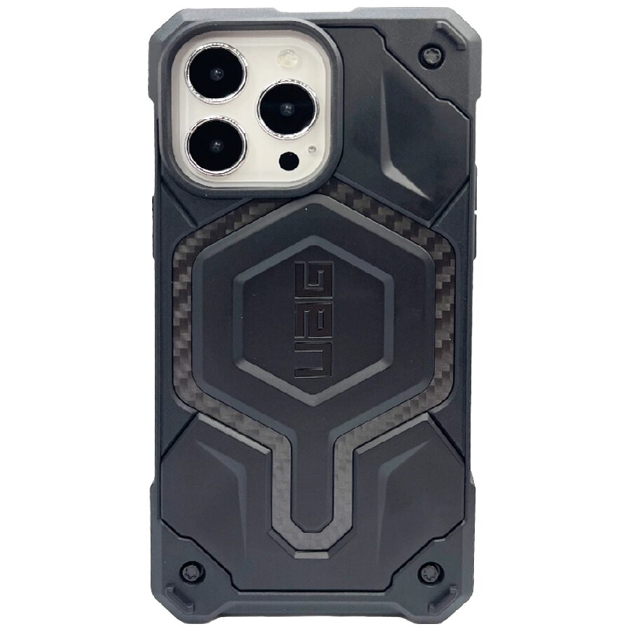 Противоударная пластиковая накладка UAG Monarch Pro MagSafe для iPhone 14 Pro карбон черная от компании Admi - фото 1