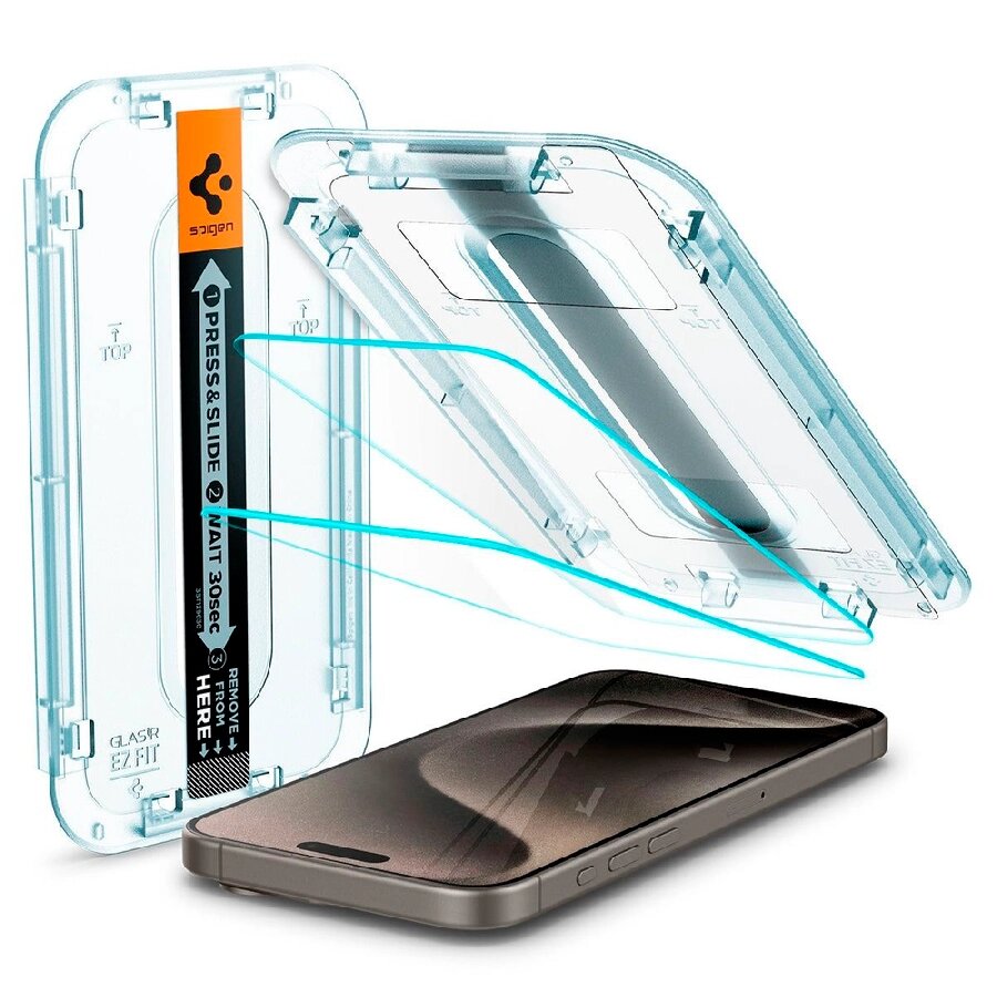 Противоударное защитное стекло SPIGEN для iPhone 15 Pro от компании Admi - фото 1