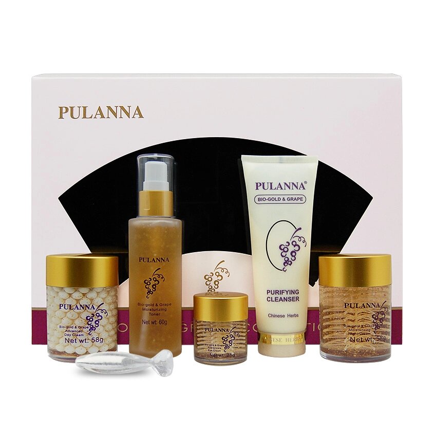 PULANNA Подарочный набор для лица Био-Золото и Виноград - Bio-Gold & Grape Cosmetics Set от компании Admi - фото 1