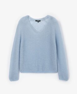 Пуловер тонкий вязаный голубой GLVR (L)