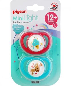 Пустышки PIGEON MiniLight Мороженое Жирафы, 6 мес (размер L), 2шт