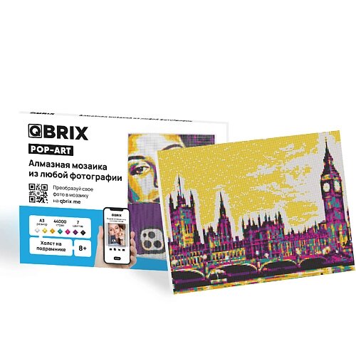QBRIX Алмазная фото-мозаика на подрамнике POP-ART А3, сборка картины по своей фотографии от компании Admi - фото 1