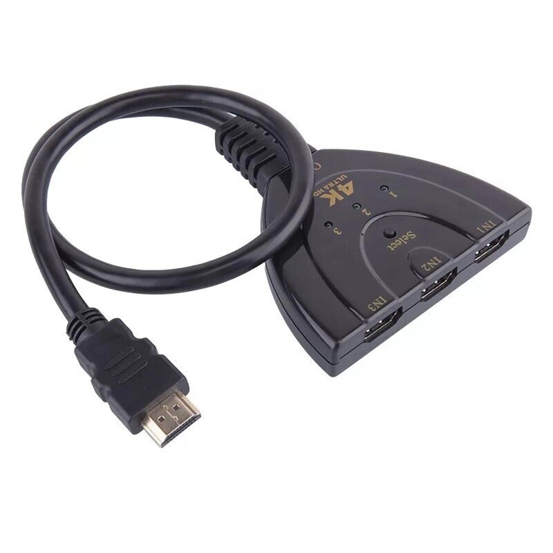 RARY 3-портовый HDMI-совместимый коммутатор 4K * 2K Switcher Splitter Adapter 3 In 1 Out Port Hub для DVD HDTV Xbox PS3 от компании Admi - фото 1